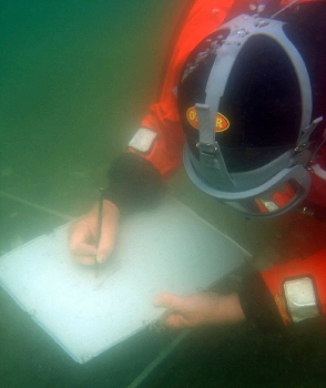 Excavation on a Danish underwater Mesolithic site.