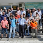 Outside the Underwater Museum, Sozopol. SPLASHCOS members: front row, L to R, Glicherie Caraivan, Preslav Peev, Geoff Bailey; Back row, 2ndL Hristina Angelova, 7L Fritz Lüth, 11L Vince Gaffney